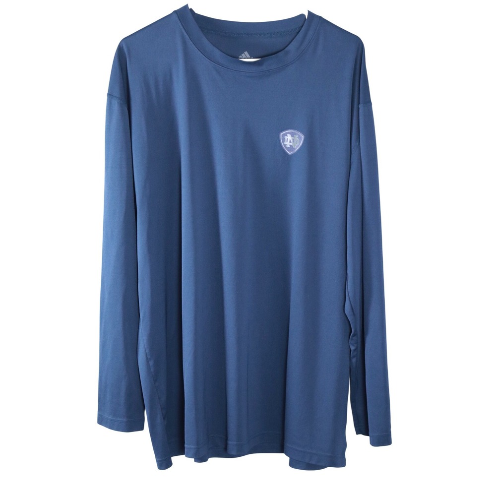 Adidas Notre‎ Dame Fighting Irish Long Sleeve Athletic Shirt Men's L Navy Blue